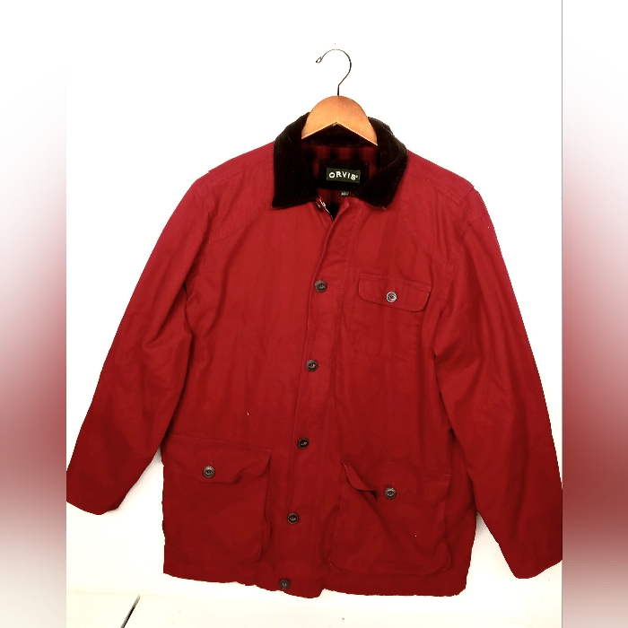 Orvis Canvas Flannel Lined Winter Coat Heavy Duty Medium.